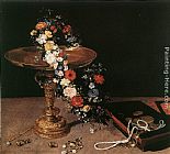 Jan the elder Brueghel Still-Life with Garland of Flowers and Golden Tazza painting